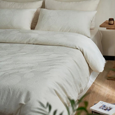 White Modal Eucalyptus Lyocell Ultra Soft Silky Jacquard Bedding Set
